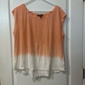 Suede size L orange, and off-white ombre  sleeveless top